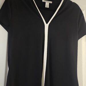 White House Black Market Black Top with White Trim